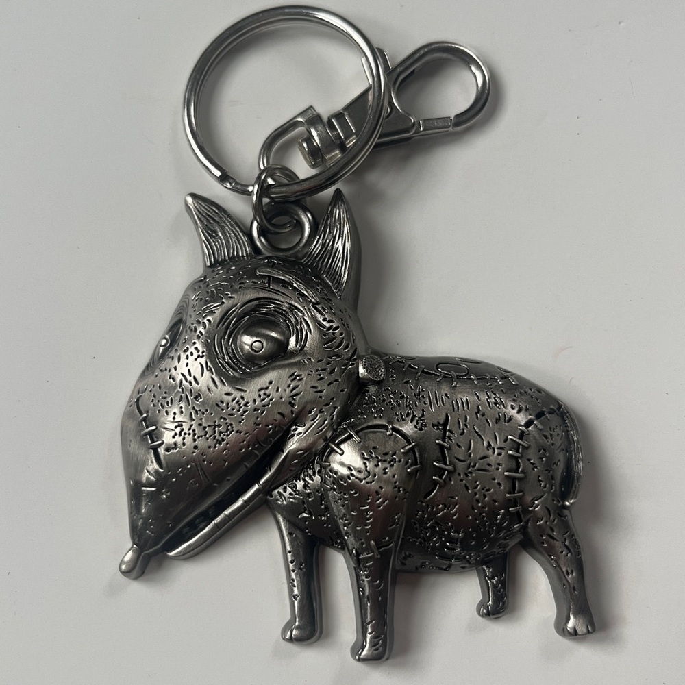 RARE - Disney Tim Burton Frankenweenie Sparky Dog Keychain Pewter